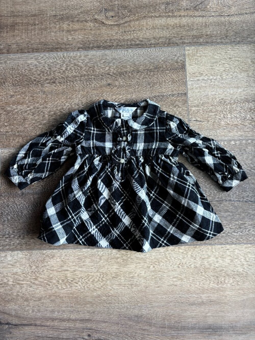 Ralph Lauren Baby Girls Black & White Plaid Dress Size 6M